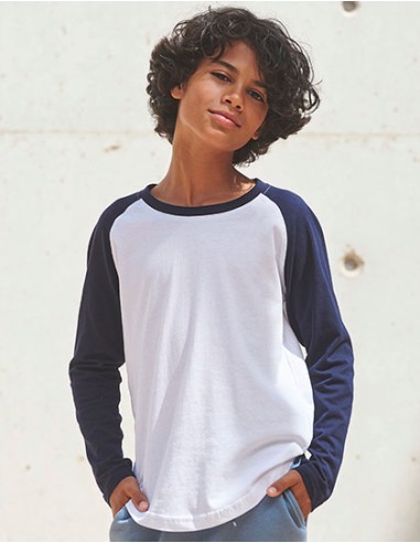 S-SM271-Kids Long Sleeved Baseball T